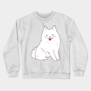 Cute samoyed dog smiling Crewneck Sweatshirt